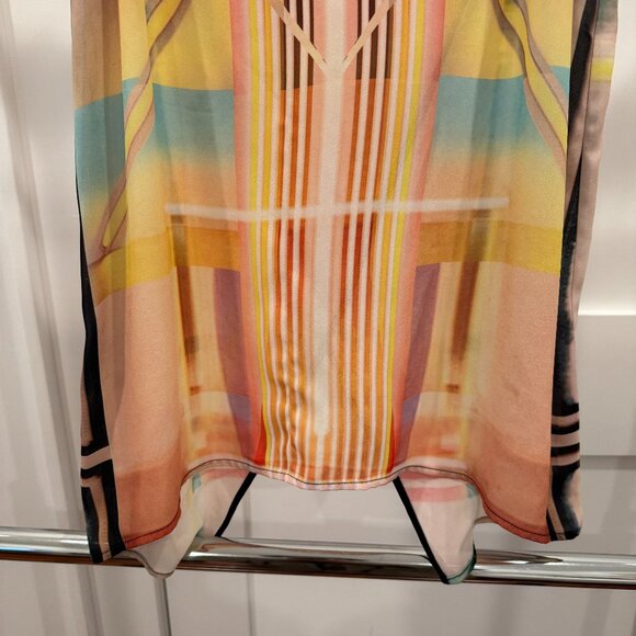 Clover Canyon Printed Sleeveless Split Back Top, XSmall - Picture 3 of 8